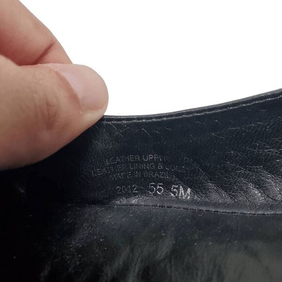 Tory Burch Women's Black Leather Clines Gold Buckle Slip On Flats 5 - Picture 4 of 10